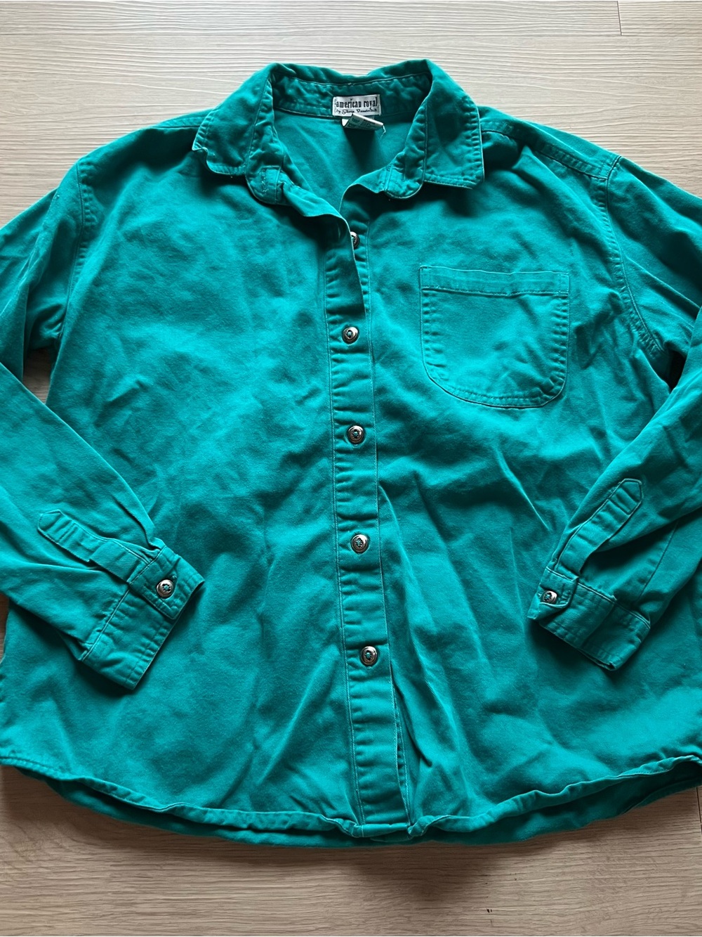 Kids Button-Up Shirt - Teal Green